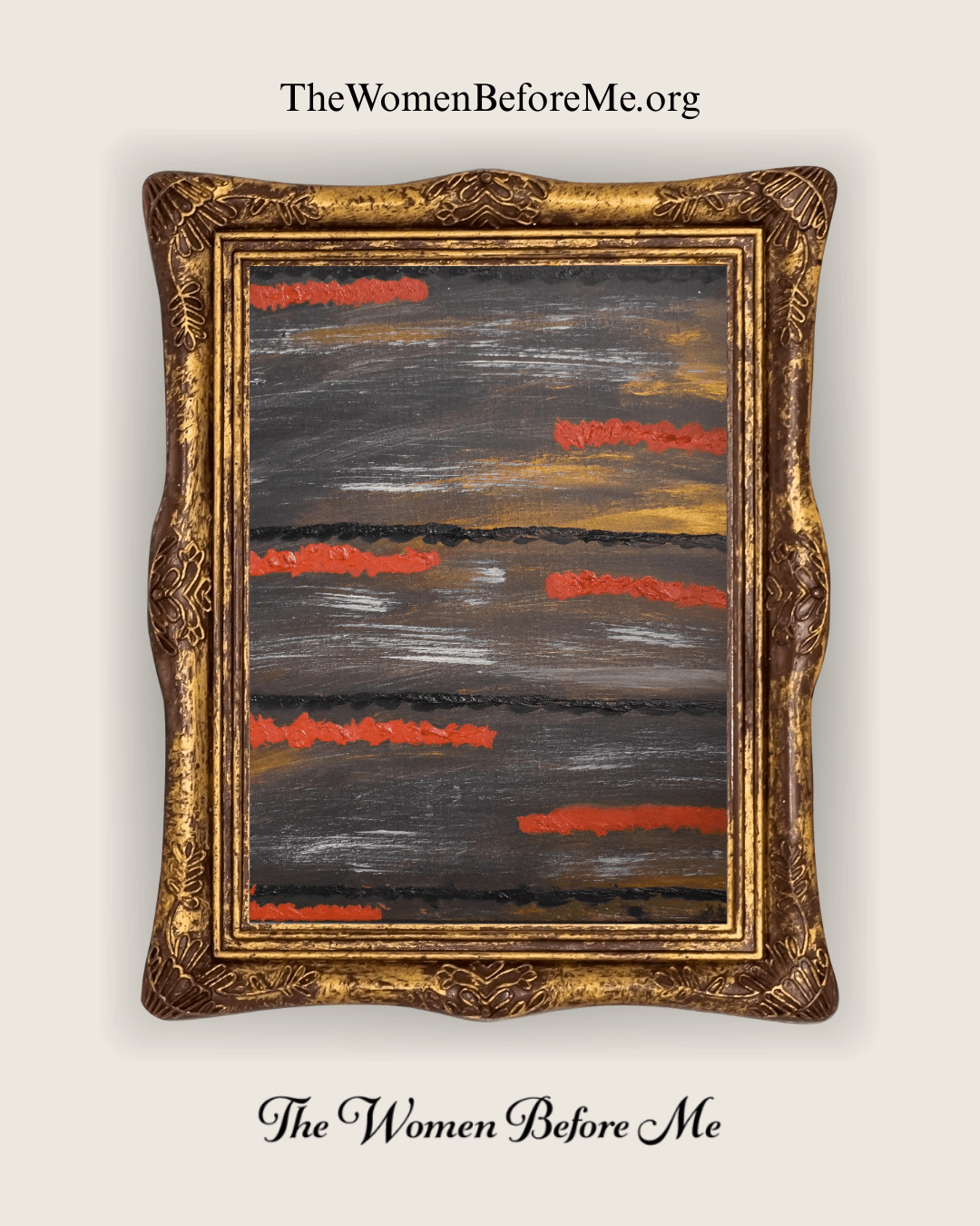 Textured Glow of Embers Over Smoky Background | 16x20 Hand - Painted Original - The Women Before Me