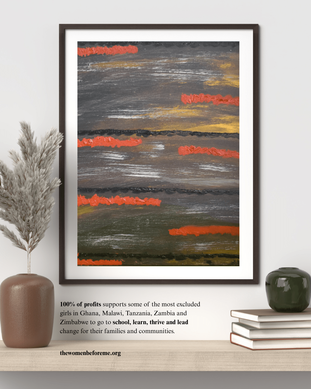 Textured Abstract Acrylic Canvas Artwork, 16" x 20" - The Women Before Me